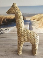 Dekorative Bast-Giraffe – Handgefertigte Figur Naturmaterial 20 cm Afrika/Asien