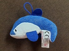 Delfin Plüschtier - Kuscheltier Delphin, Blau mit Glitzer & Anhänger 20cm B-WARE