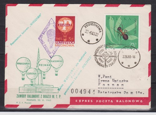 Ballonpost polen 1963 - 1963, warszawa