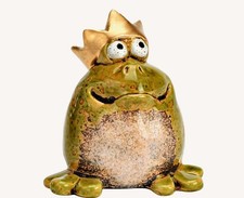 Froschkönig aus Steingut grün