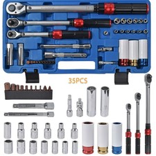 DREHMOMENTSCHLÜSSEL SET 5-25Nm 10-60Nm 20-200Nm 35-tlg. 1/4" 3/8" 1/2" SCHLÜSSEL