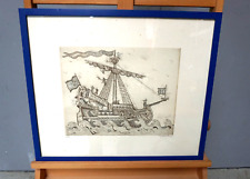 Simon Dittrich Radierung Piratenschiff Segelschiff Schiff Erstabzug (F024-2080)