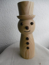 Holz  Schneemann  NATUR  ca.  24 cm hoch x 7,5 cm  Bodenfläche