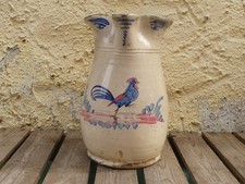 Antiker Keramik Wasserkrug Frankreich 1920er Hahn Landhaus Deko Handbemalt