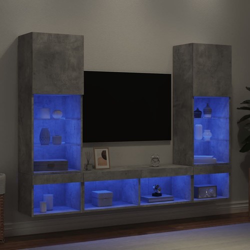 Wohnwand mit led beleuchtung - wohnwand,