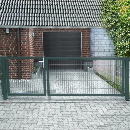 Einfahrtstor flügelig grün - einfahrtstor,