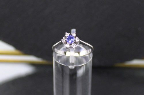 Saphir weißgoldring aus 585er - saphir,