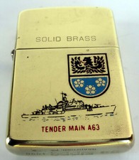 Zippo® Tender Main A63 Solid Brass messing USA Feuerzeug Sturmfeuerzeug 1990