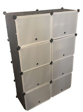 SONGMICS Steck-Regal 8 Würfel, Flexibles Modul-Regalsystem Garderobe Kunststoff