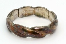 Wunderschöner großer Art Deco 925 Silber Zopf-Armreif silver bangle edel antique