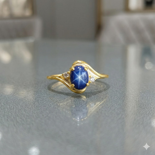 Blauer stern saphir - blauer,