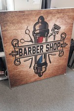 LED Leuchtrahmen Textildruck – Barber Shop Motiv – Werbeschild Leuchtreklame 