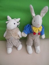 Stofffiguren  Deko Tiere Hase und Kuh aus Stoff 18 15 cm Groß