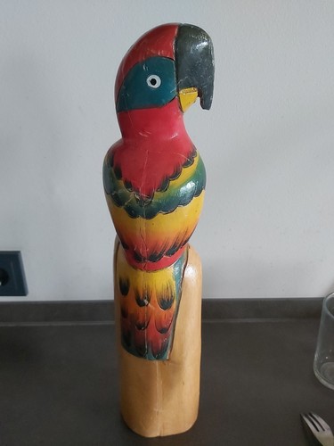 Holzfigur papagei - holzfigur,