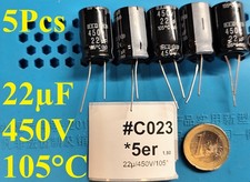 5x 22uF 450V 105°C Vishay ROE