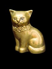 Katze Messing Figur dekorativ