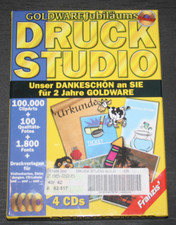 4 CD`s Druckstudio Top Zustand Franzis Goldware Jubiläums  Software  2000 Retro