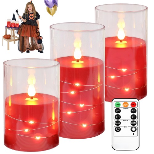 3er set led kerzen - led, echtwachs