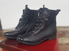 BullBoxer Stiefeletten Schwarz Leder 36/37 Neu