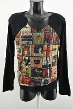 AVENTURES DES TOILES Damen Pullover V-Ausschnitt Langarm Pulli Bluse Gr. 42