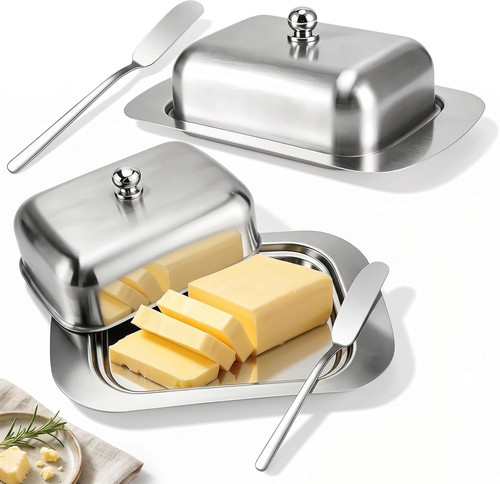 Stück butterdose edelstahl - 2,