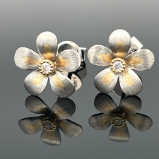 OHRSTECKER AUS 950/- PLATIN & 750/-GOLD MIT BRILLANT SCHMUCKJAGD