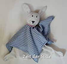 IKEA Hase FABLER Schmusetuch Kuscheltuch Weiß & Blau kariert 