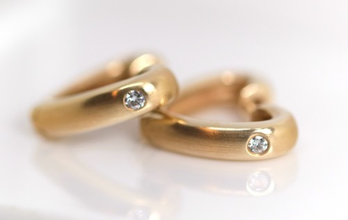 Damen gelbgold herz creolen - gelbgold,