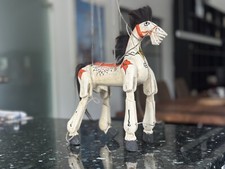 Holzspielzeug antik Pferd Marionette