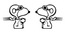 2x Aufkleber Snoopy Baron