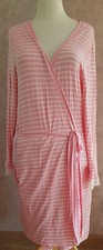 Primark Morgenmantel, Bademantel Streifen Rosa S Top mit Spitze