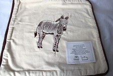 Kissenbezug ca. 40 x 40 cm Baumwolle Samt Applikation Zebra