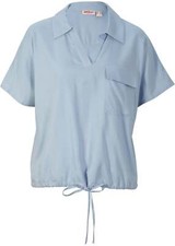 Neu Kurzarm Blusenshirt Gr. 38 Softblau Damenbluse Sommershirt Tunika