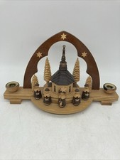 24005/ Müller Seiffen Schwibbogen Spitzbogen Kerzen Kurrende Kirche HxB 18x30 cm