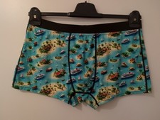 Boxershorts Herren Gr. XXL Polyester Bunt Tropisch Motiv: Schiffe Männer Neu 