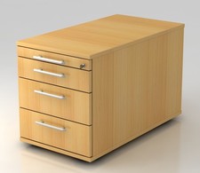 Rollcontainer 80 cm tief abschießbar Unterstellcontainer Schreibtischcontainer