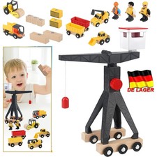 NEU Baustellenfahrzeuge Kinder Kran Spielzeug Holzspielzeug Baustelle Spielzeug