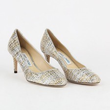 Damen Jimmy Choo Gebrauchte Klassische Pumps Metallic Schuhe 841906