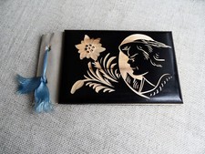 Altes FOTOALBUM mit Holzdeckel und Schnitzarbeit - leer - D2