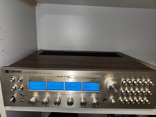 Verstärker Vintage Toshiba 4 Channel Stereo Amplifier SB-514 Silber Holzgehäuse