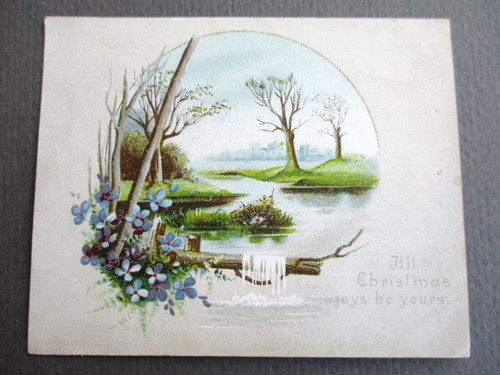 Antike weihnachtskarte fluss - antike,