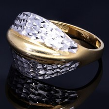 Wunderschöner Bicolor Ring Goldring 585 14K ECHT GOLD 58RG Weissgold NEU Schmuck