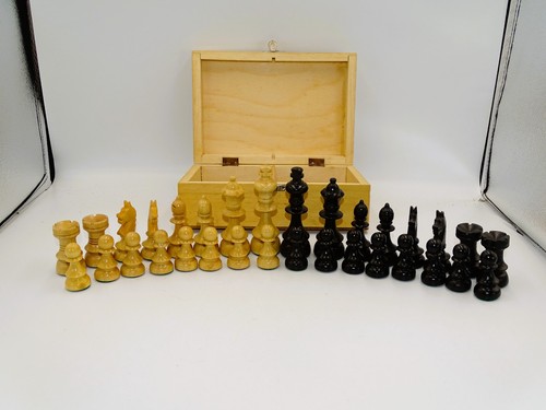 Ddr holz schachfiguren mit - ddr,