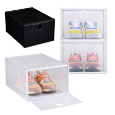 Schuhbox Organizer Kunststoff Stapelbar Schuh Box Schuhboxen durchsichtig bis 46
