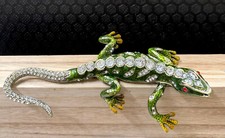 Schmuckdose Ringbox Eidechse Pillendose Strass Pillendose Schatulle Deko Gecko
