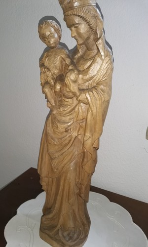 Madonna mit kind - -, holz