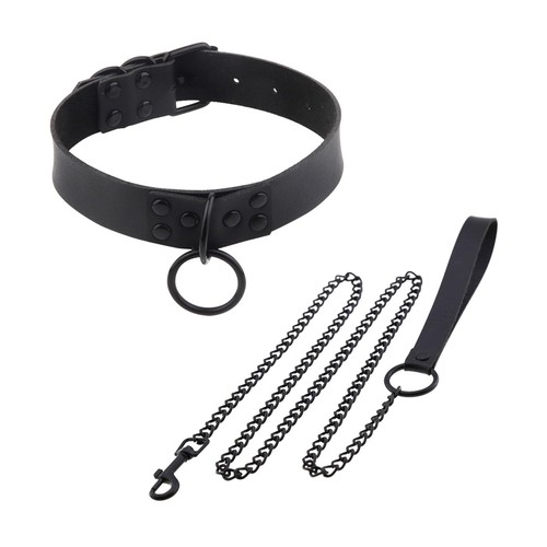 Leder halskette oring - pu,
