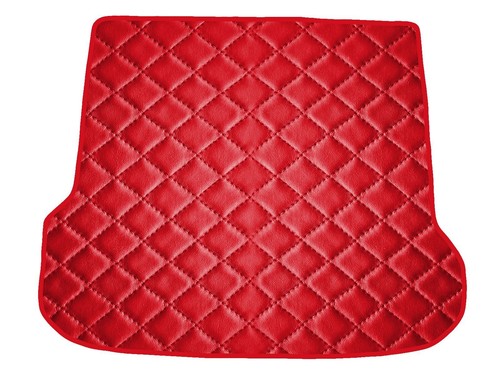 Rot kunstleder kofferraummatte - rot,