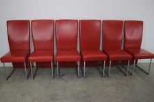 6er Garnitur Rolf Benz 7400 Stühle Rot Echtleder