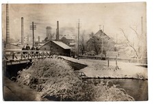 Altes Foto Industrie Winter Held & Francke Schild Männer auf Brücke Fabrik rare